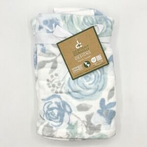 NWT Deborah Connolly Blue Green Grey Floral Flowers Rose Hand Towels